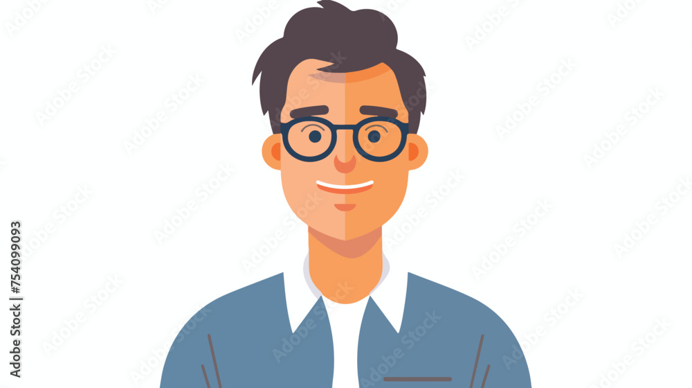 Employee avatar male. Flat vector illustration isolated.