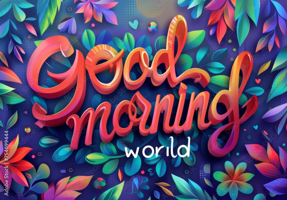 Obraz premium Positive and colorful visual with the text 