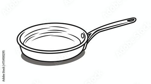 Frying pan hand drawn outline doodle icon. Pan