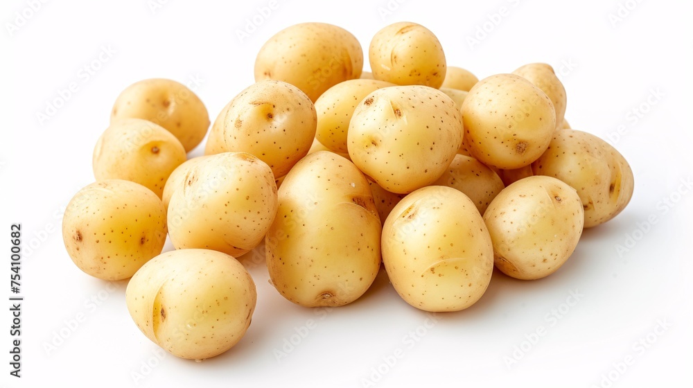 Fresh Unpeeled Infant Potatoes grenailles spuds on blank canvas. Fresh Unpeeled Infant Potatoes grenailles spuds on blank canvas.