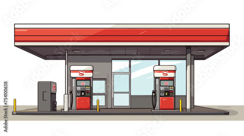 Gas station vector icon freehand draw cartoon vector.