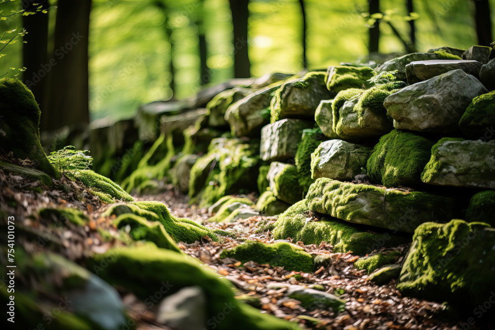 moss covered rocks. moss covered rocks.
