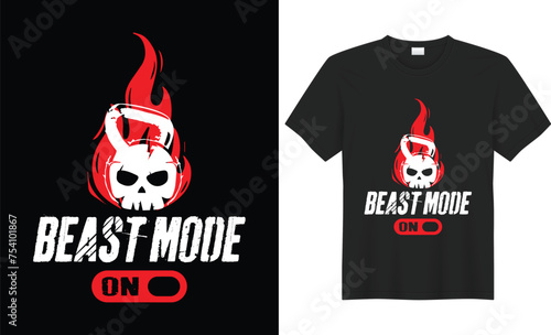 Gym shirt, Fitness t shirt design. Gym motivational quote with grunge effect and barbell. Hand drawn vector fitness design for gym, workout, textile, posters, t-shirt,cover, banner,tee global swatches