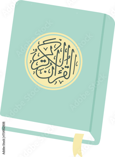 Al Quran ilustration element for ramadan kareem, eid al fitr, eid al adha, isra miraj