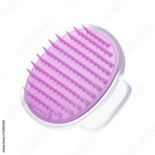 3D Exfoliating Brush Skincare Elegance. 3d illustration, 3d element, 3d rendering. 3d visualization isolated on a transparent background