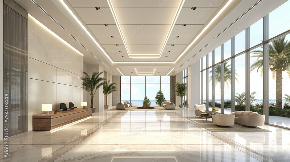 Fototapeta premium the modern and minimal hotel lounge