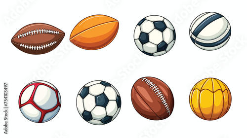 Isolated object of sport and ball sign. Set of sport.