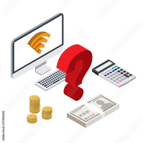 インターネット回線の料金シミュレーションのイラスト