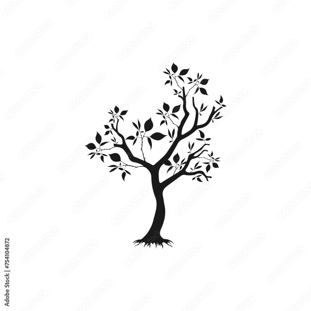 Fototapeta premium Tree, plant icon flat style isolated on white background. Vector illustration