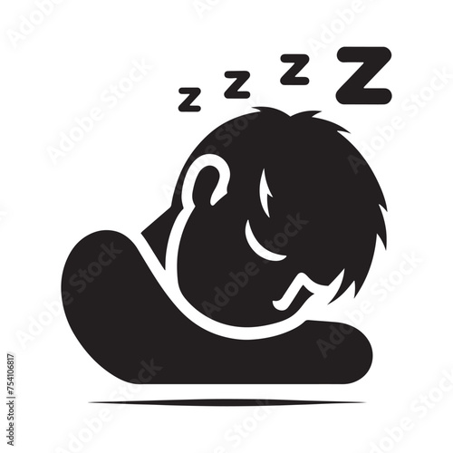 Exuding Weariness: The Sleepy Expression Silhouette Radiates Lethargy and Fatigue. Sleepy Expression Illustration - Sleepy Vector - Sleepy Person Silhouette