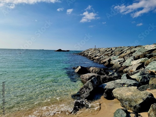 SEA ROCKS AND ABANDONET SHIP photo