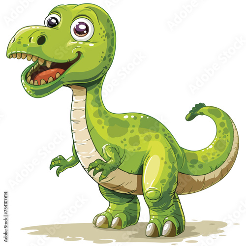 A friendly dinosaur. Clipart isolated on white background.