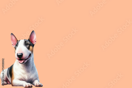 dog cute watercolor peach Fuzz background 
