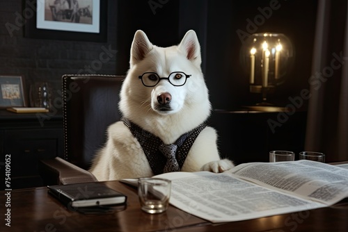 Sophisticated Canine Executive in Office