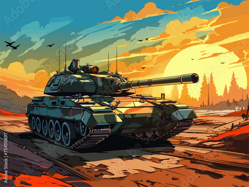 A tank on a battlefield symbolizing modern armed warfare
