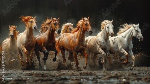 herd of horses in the wild © Jeeraphat