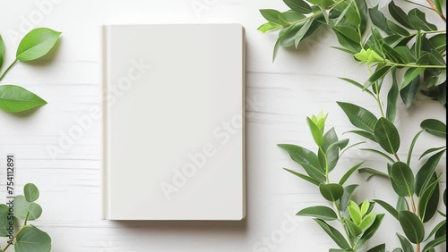 notebook with leaves