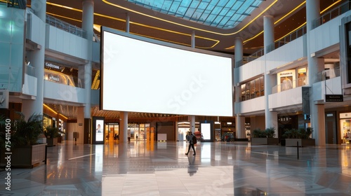 Empty huge big mockup screen at a shopping mall.