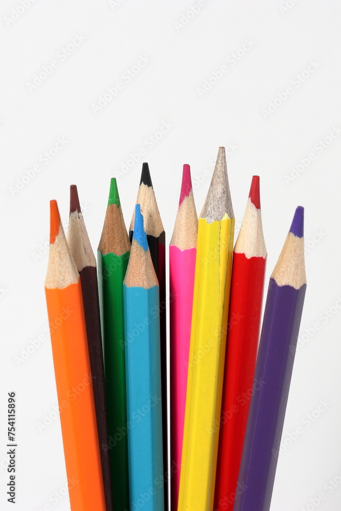 color pencils isolated on white background color pencils isolated on white background
