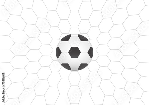 Football or Soccer Ball in Goal. Football Championship. Soccer Banner Template for Poster. Vector Illustration.  © BillionsPhoto