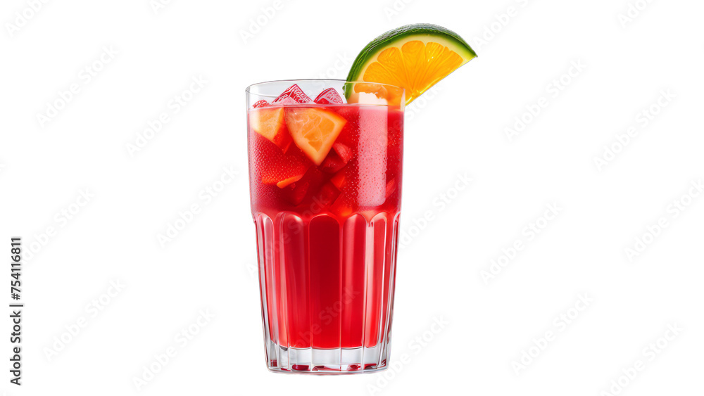 cold fruit punch on isolated on transparent png background. Generative ai cold fruit punch on isolated on transparent png background. Generative ai
