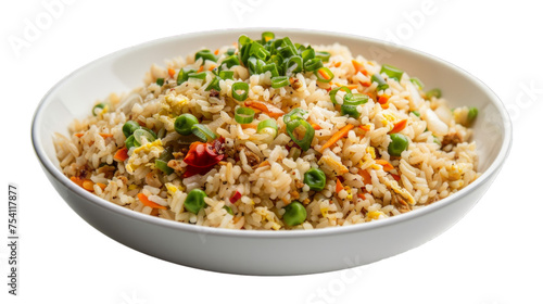 Fried Rice on isolated on transparent png background. Generative ai