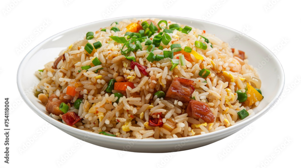 Fried Rice on isolated on transparent png background. Generative ai Fried Rice on isolated on transparent png background. Generative ai