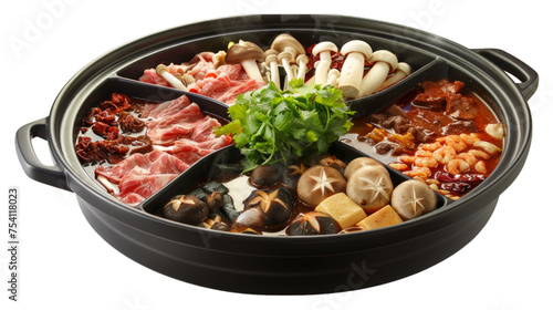 Hot Pot on isolated on transparent png background. Generative ai