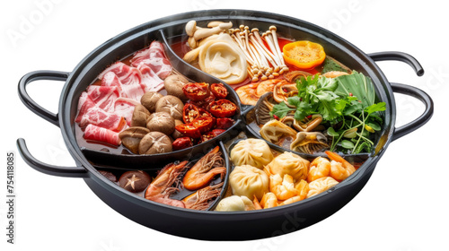 Hot Pot on isolated on transparent png background. Generative ai