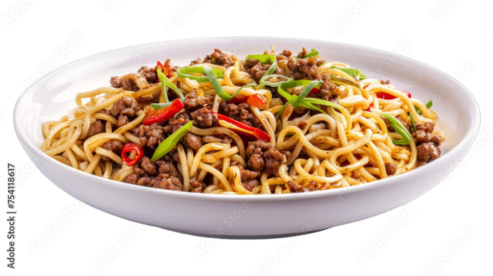 Zhajiangmian on isolated on transparent png background. Generative ai Zhajiangmian on isolated on transparent png background. Generative ai