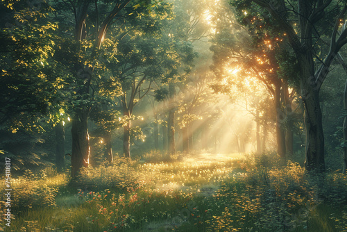 A dense forest in the heart of summer