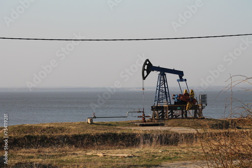 oil pump on the seashore