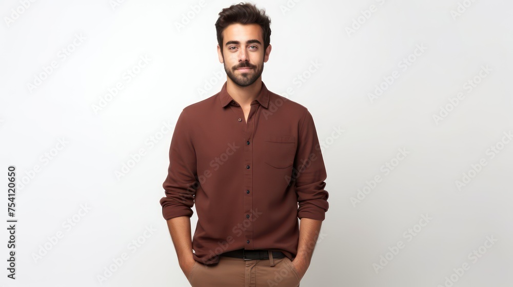 Obraz premium Fashionable man in Stylish Attire isolated on white background