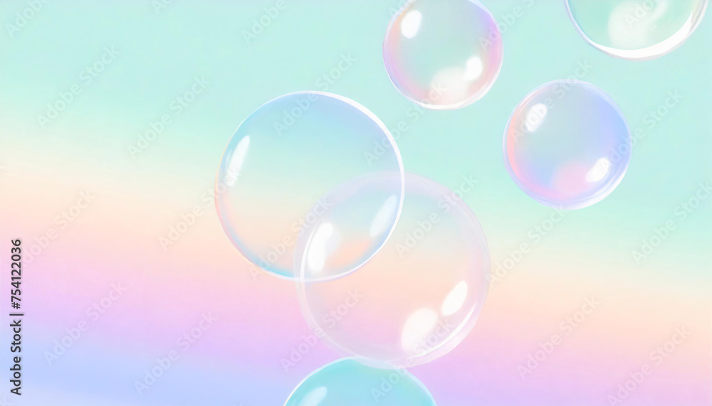 Flying soap bubbles on a pastel background, 3D art, colorful, concept art, warm colors Flying soap bubbles on a pastel background, 3D art, colorful, concept art, warm colors