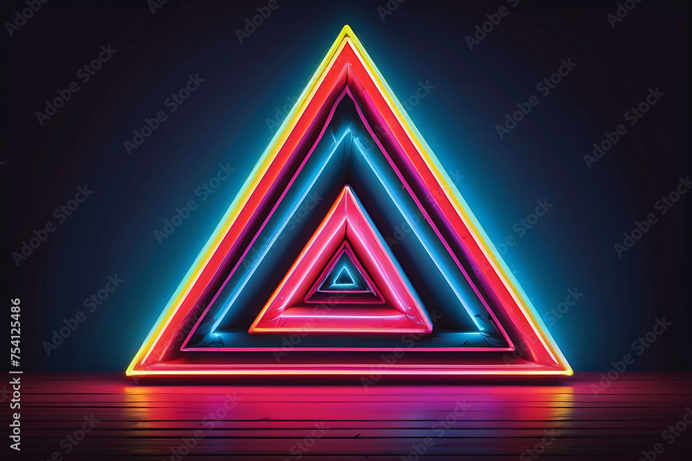 abstract triangle background, neon smoky background, AI Generative - obrazy, fototapety, plakaty 
