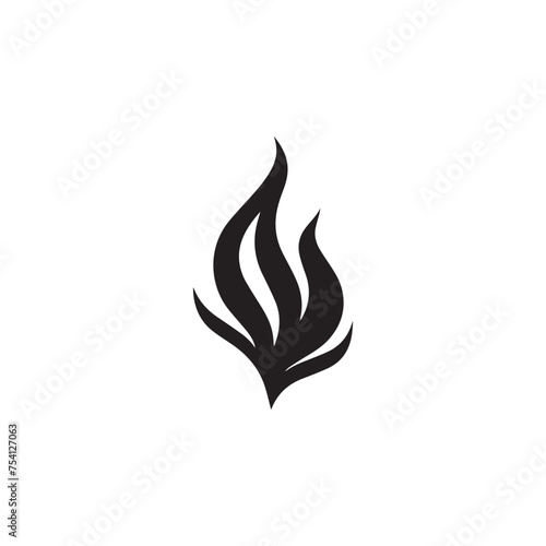 Fire icon black and red vector design symbol of power and energy. Flat style.
