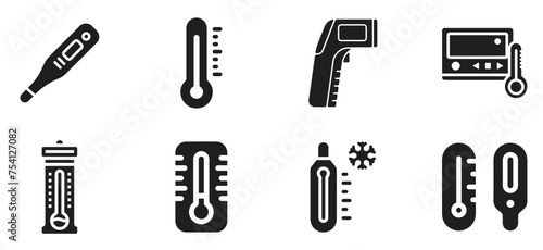 A set of various Thermometers icon. vector illustration.