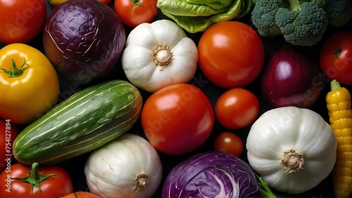 Photorealistic of various types of vegetable photo