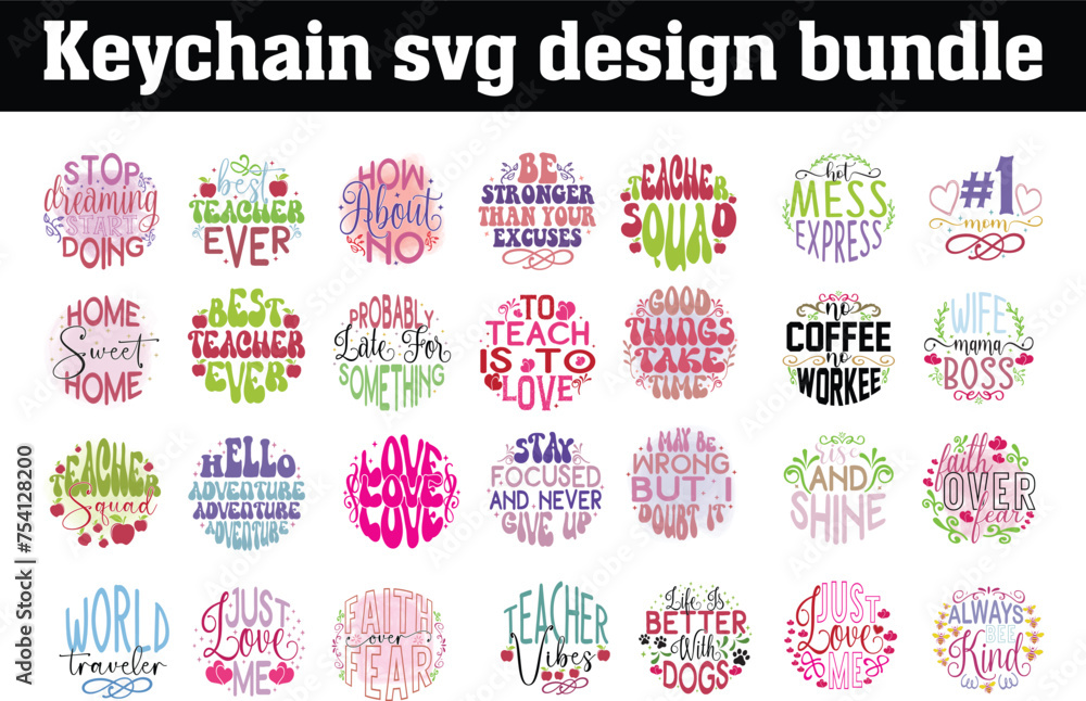 Keychain svg design bundle, keychain lettering bundle.