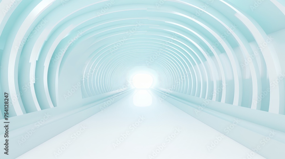 Futuristic Circular Tunnel with Light at the End Futuristic Circular Tunnel with Light at the End