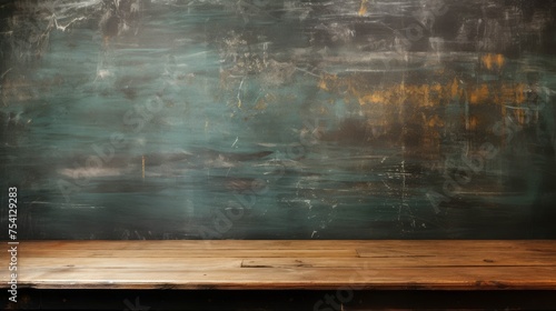 Chalkboard with chalk smudges, educational or cafe background