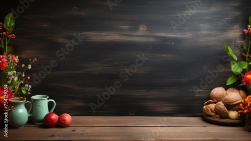 Chalkboard with chalk smudges, educational or cafe background