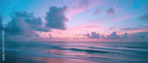 Tranquil Dawn at Seaside with Colorful Sky