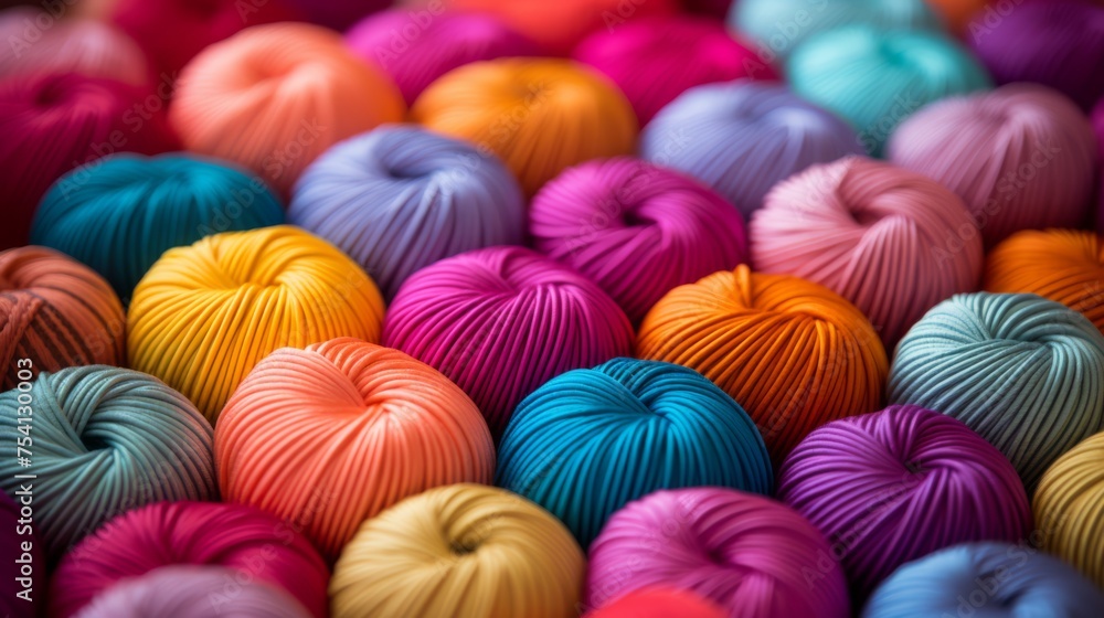 Brightly colored yarn balls crafting creative texture Brightly colored yarn balls crafting creative texture