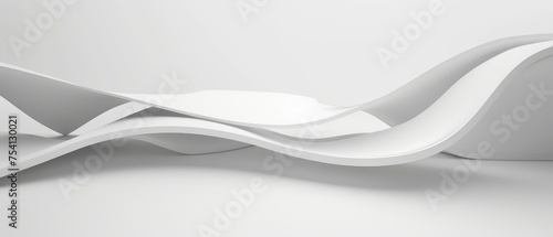 Modern White Abstract Waves on Clean Background