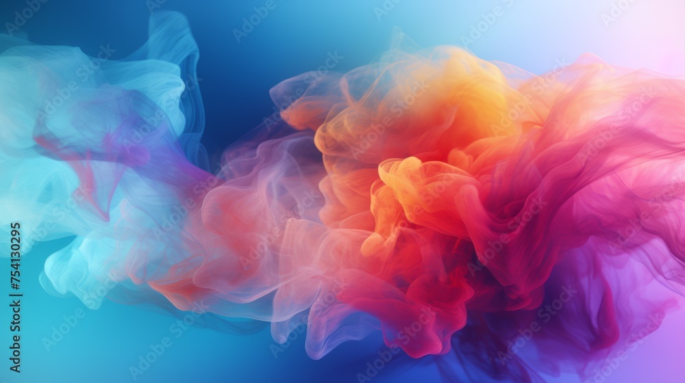 Rainbow gradient smoke, ethereal, colorful mist