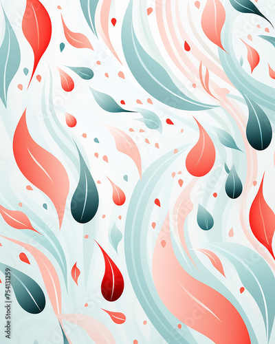 seamless pattern with flowers and waves