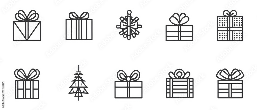 Festive Christmas Icon Collection for Holidays