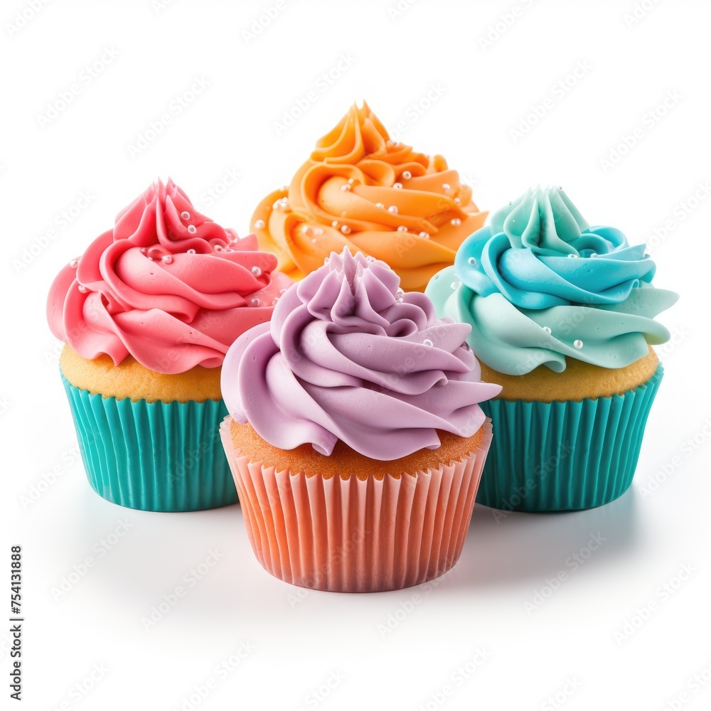 A multicolor ice cream with white background A multicolor ice cream with white background