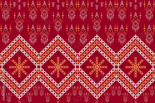 red and white knitted fabric